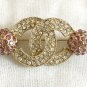 CHANEL Crystal CC Gold Fashion Brooch Pin Violet Globes Authentic HALLMARK NIB