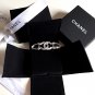 CHANEL Clear Crystal Big Tear Shape Silver Brooch Pin CC Authentic HALLMARK