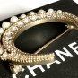 CHANEL Pearl Crystal Brooch Crescent Moon Pin GOLD CC Dubai Cruise 2015 NIB