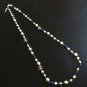 CHANEL CC Pearl Necklace Blue Pink Glass Bead Gold Metal Chain Long Strand NIB