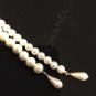 CHANEL Camellia Pendant Necklace Cream Pearl Bubble Fringe Gold Chain Dangle NIB