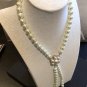 CHANEL Camellia Pendant Necklace Cream Pearl Bubble Fringe Gold Chain Dangle NIB