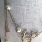 CHANEL CC PEARL Resin Short Necklace Choker Gold Chain Bracelet Multi-Purpose