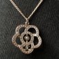 CHANEL Camellia Pearl Black White CC Pendant Necklace GOLD Chain Authentic NIB