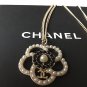 CHANEL Camellia Pearl Black White CC Pendant Necklace GOLD Chain Authentic NIB