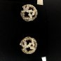 CHANEL CC Crystal Stud Earrings Gold Sphere 17P Elegant Hallmark Authentic NIB