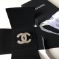 CHANEL 2016 Baguette Crystal Brooch Pin Gold CC Dainty Pearls Rhinestones NIB