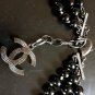 CHANEL Multi-Color 3 Strand Necklace Choker BLACK Grey WHITE Gradual Pearl NIB