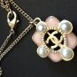CHANEL Chain Necklace Small Pink Gripoix Pearl Pendant 2016 Summer Hallmark