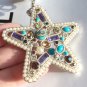 CHANEL STAR GRIPOIX Glass Brooch Pendant Pearl Strand Necklace Gold CC NIB