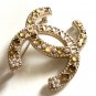 CHANEL GOLD Metal Fantasy Pearl Crystal CC Brooch 2016 Fall Winter Authentic NIB