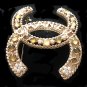CHANEL GOLD Metal Fantasy Pearl Crystal CC Brooch 2016 Fall Winter Authentic NIB