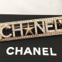 CHANEL GOLD Crystal Brooch Pin All-Letters Badge Authentic CC HALLMARK NIB