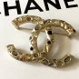 CHANEL Rome Paris Pearl Rhinestone Crystal Brooch Pin VINTAGE GOLD CC Authentic