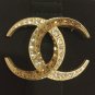 CHANEL Dubai Gold Crystal Baguette CC Moonlight Fashion Brooch Pin Authentic