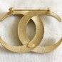 CHANEL Dubai Gold Crystal Baguette CC Moonlight Fashion Brooch Pin Authentic