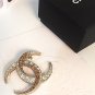 CHANEL Dubai Gold Crystal Baguette CC Moonlight Fashion Brooch Pin Authentic