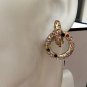 CHANEL Multi Color Rhinestone GOLD Metal Clip Earrings Byzantine Jewel NIB