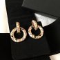 CHANEL Multi Color Rhinestone GOLD Metal Clip Earrings Byzantine Jewel NIB