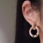 CHANEL Multi Color Rhinestone GOLD Metal Clip Earrings Byzantine Jewel NIB