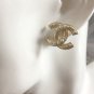 CHANEL CC Gold Medium Stud Earrings Gradual Pearl Accent Authentic