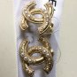 CHANEL CC Gold Medium Stud Earrings Gradual Pearl Accent Authentic