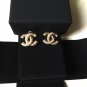 CHANEL CC Gold Medium Stud Earrings Gradual Pearl Accent Authentic