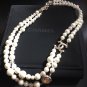 CHANEL Sun Moon 2 Strand Necklace Choker Gold Crystal Pearl 2017 NIB