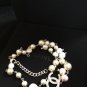 CHANEL Silver Crystal Chain CC Pearl Short Necklace Choker 2017 NIB