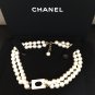 CHANEL 2 Strand Gold Necklace Choker Pearl 2017 Simplicity NIB