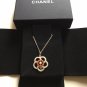 CHANEL Camellia Pearl White Red CC Pendant Necklace GOLD Chain Authentic NIB