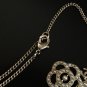 CHANEL Camellia Duo Pearl White Green CC Pendant Necklace GOLD Chain NIB
