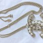 CHANEL Crystal Pearl CC Pendant Gold Chain Necklace 2015 Classic Authentic