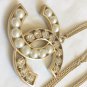 CHANEL Crystal Pearl CC Pendant Gold Chain Necklace 2015 Classic Authentic