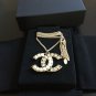 CHANEL Crystal Pearl CC Pendant Gold Chain Necklace 2015 Classic Authentic