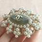 CHANEL Pearl Scatter Crystal CC Gold Brooch Byzantine Big Oval Authentic NIB