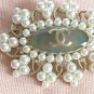 CHANEL Pearl Scatter Crystal CC Gold Brooch Byzantine Big Oval Authentic NIB
