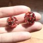 DIOR TRIBAL Red Crystal Gold Stud Earrings Mise En Dior Tribale Authentic NIB