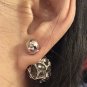 DIOR TRIBAL Grey Crystal Silver Stud Earrings Mise En Dior Tribale Authentic NIB