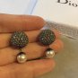 DIOR TRIBAL Pearl Stud Ruthenium Tiny Crystal Earrings Mise En Dior Tribale