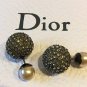 DIOR TRIBAL Pearl Stud Ruthenium Tiny Crystal Earrings Mise En Dior Tribale