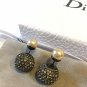 DIOR TRIBAL Pearl Stud Ruthenium Tiny Crystal Earrings Mise En Dior Tribale