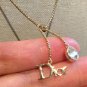 CHRISTIAN DIOR Signature Crystal Gold Fashion Necklace Authentic NIB