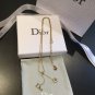 CHRISTIAN DIOR Signature Crystal Gold Fashion Necklace Authentic NIB