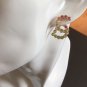 YOUR DIOR Signature Earrings Gold CD Pink Green Crystal Authentic NIB