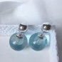 DIOR TRIBAL Transparent Blue Bead Silver Stud Earrings Mise En Dior Authentic NIB