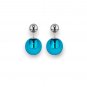 DIOR TRIBAL Transparent Blue Bead Silver Stud Earrings Mise En Dior Authentic NIB