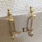 DIOR by DIOR 2 Crystal Gold Chain Dangle Earrings Signature Icon NIB