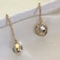 DIOR by DIOR 2 Crystal Gold Chain Dangle Earrings Signature Icon NIB