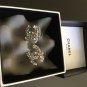 CHANEL Medium CC Silver Stud Earrings Crystal Square Round Authentic NIB